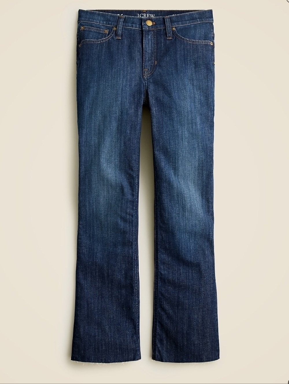 ❤️ J CREW 9" DEMI BOOT CROP JEANS IN DARK WORN WASH, 14P (32 PETITE)